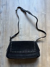 Zara Basic Petit Sac A Main Noir Daim Neuf