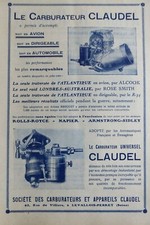 9/1922 PUB STE CARBURATEUR CLAUDEL LEVALLOIS AVION DIRIGEABLE AUTOMOBILE AD
