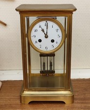 Ancienne Pendule Cage 19 Ème Japy Frères Laiton Mercure Old French Clock 