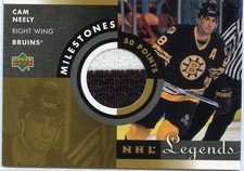 2001-02 UPPER DECK NHL LEGENDS MILESTONES CAM NEELY GAME WORN JERSEY