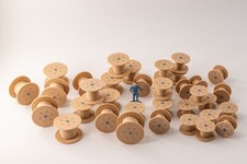 Lot de 36 tourets bois H0 1:87 HO Diorama Train Marchandise Modellbahn touret