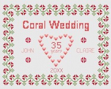 Point de Croix Anniversaire de Mariage Kit Échantillon Ou Motif - Florashell -