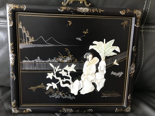 Tableau chinois bois laque - bois,