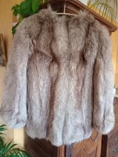 veste en renard bleu, taille 40, très bon état, 75 cm de long