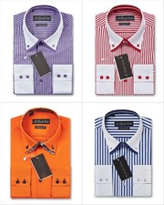 HOMMES DE LUXE Super Haute Qualité Double Collar Chemise Smart Décontracté
