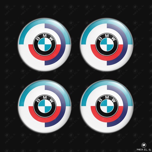 Bmw wheel center cap decals - center,