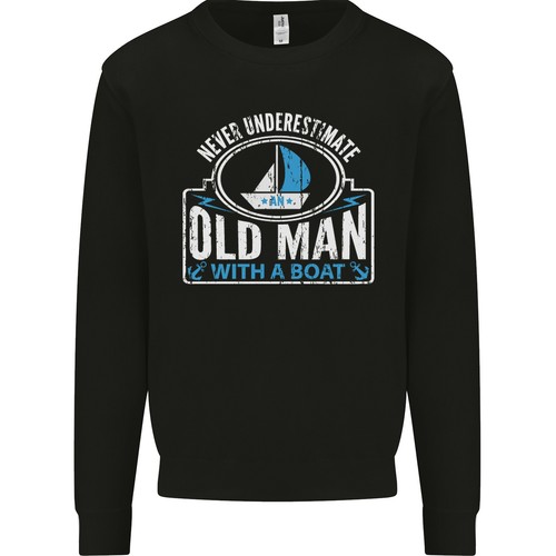 Vieil homme avec bateau - un,