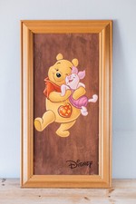 Tableau Encadré Bois Disney Winnie l'Ourson et Porcinet Déco Murale 44,5 x 82 cm