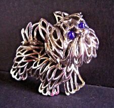 Jeb452 /  BROCHE "WESTIE" MÉTAL ARGENTÉ  / TÊTE TREMBLEUSE / 4,5 CM