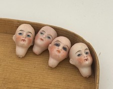poupée ancienne, lot de 4 tetes de mignonnette .Antique doll.