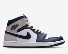 Air Jordan 1 Retro High Basket ,Bleu Marine Beige Et Blanc Cassé 