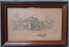 Tableau Encadré Dessin Ancien Légendé Signé Benoist Fillatreau Encre Sur Papier