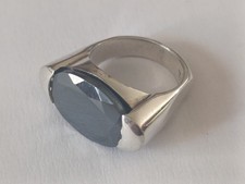 Bague Argent Massif & Hématite Taille 55 - 14,9 g Bijoux