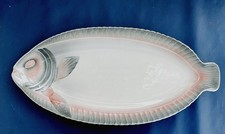 ancien très grand plat à poisson Digoin Sarreguemines 54 cm