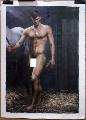Homme gay peinture - nu,