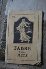 Rares Catalague Fabre Graines Metz Horticulture Grainterie Semences Jardin 1929