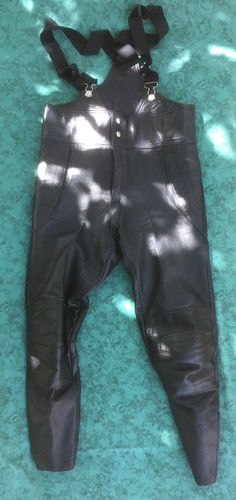 Pantalon moto cuir vintage - pantalon,