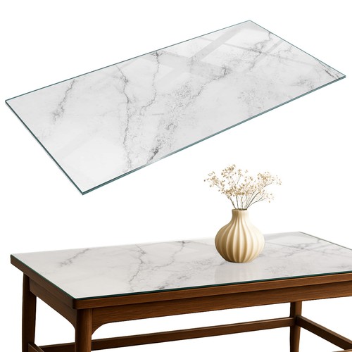 Plateau table verre avec - table, en
