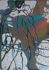 fesses d'homme,  peinture