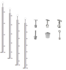 Poteau Sol 42,4 Balustrade Reling Balcon Rampe D'Escalier Tube Rond Inox V2A
