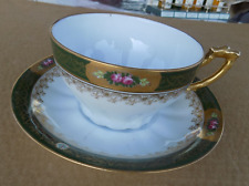 Vignaud Limoges Grande Tasse Dorée + Soucoupe TBE 11 x 7 cm