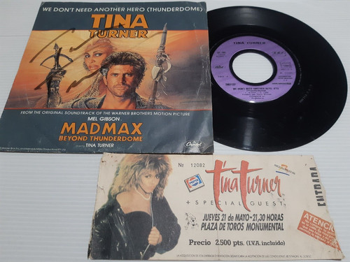 Tina turner autograph - vinyl, 7'