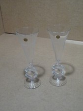 2 Coupes à Champagne Cristal d'Arques / Modèle Mappe Monde