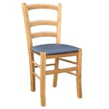 Chaise en Bois venezia Avec Siège Rembourré Anthracite Noyer Claire