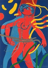 GUILLAUME CORNEILLE, JEUX DE L'AIR ET DE L'EAU 1992 lithographie signée