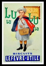 F. BOUISSET : Biscuits Lu lefère-utile, affiche ancienne originale signée 1897