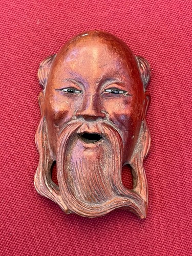 Statuette masque bois - bois, chinois