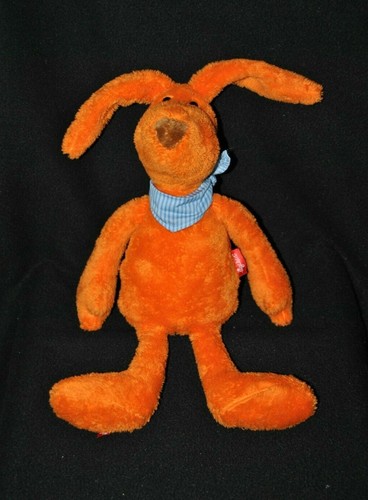 Peluche doudou lapin orange