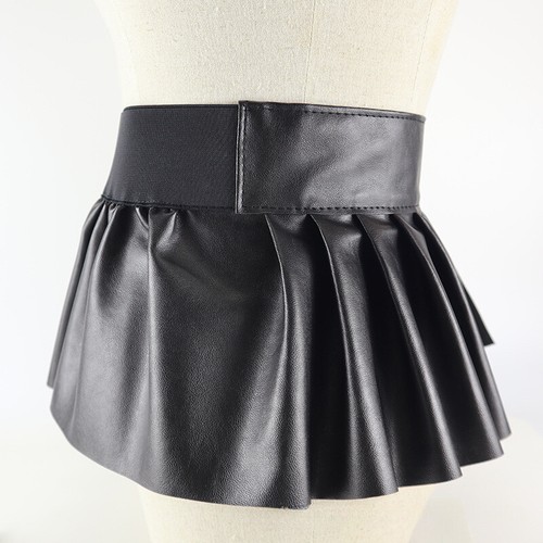 Femme simili cuir ruche large - ruche,