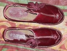 chaussures en cuir bordeaux la