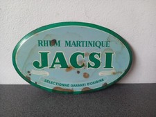 VINTAGE PETITE PLAQUE PUBLICITAIRE JACSI RHUM MARTINIQUE EN VENTE ICI 18 X 11 CM