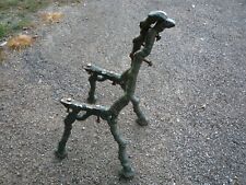  Banc de jardin 2 Pieds  époque 1900 en fonte de fer décor de branches (GL)