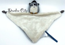 2850?Doudou Plat peluche Chat Cat Les Moustaches Beige Gris MOULIN ROTY