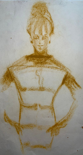 Portrait femme dessin original - femme,