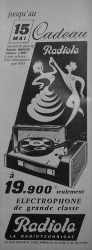Publicité 1959 radiola - publicitÉ,