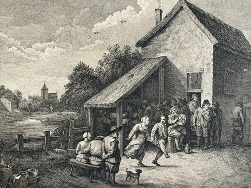 Gravure ancienne scène - gravure,