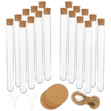  Tube À Essai Plastique Eprouvette Tubes De Laboratoire Avec Bouchons