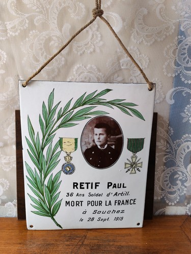 Rare plaque émaillée - Émaillée, 14-18