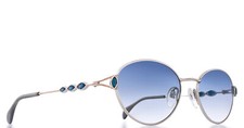Lunette Swarovski vintage white gold 23Kt plated serti 8 Swarovski Bleu cartier