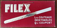 Plaque Panneau Publicitaire Ancien « FILEX Les Couteaux INOXYDABLES » Carton