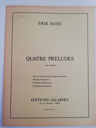 Satie erik partitions quatre - erik,