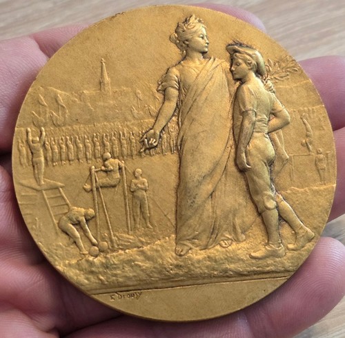 Médaille bronze dorée - médaille,