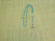 Super Belle Filigrane Chapelet Avec Bleu Glacier Perles