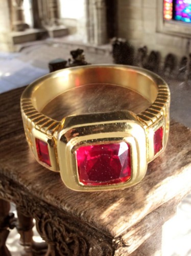Bague vintage dorée pierre