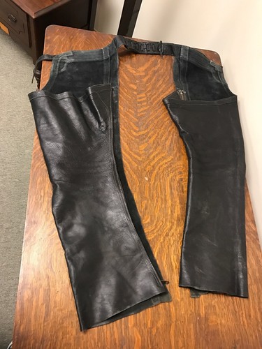 Black leather chaps - chaps, small