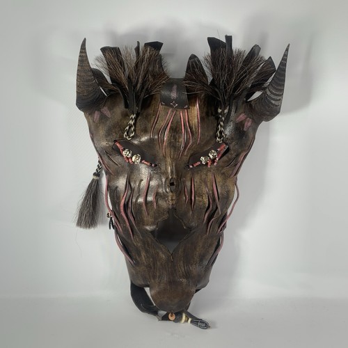 Leather mask decorative wall - leather,